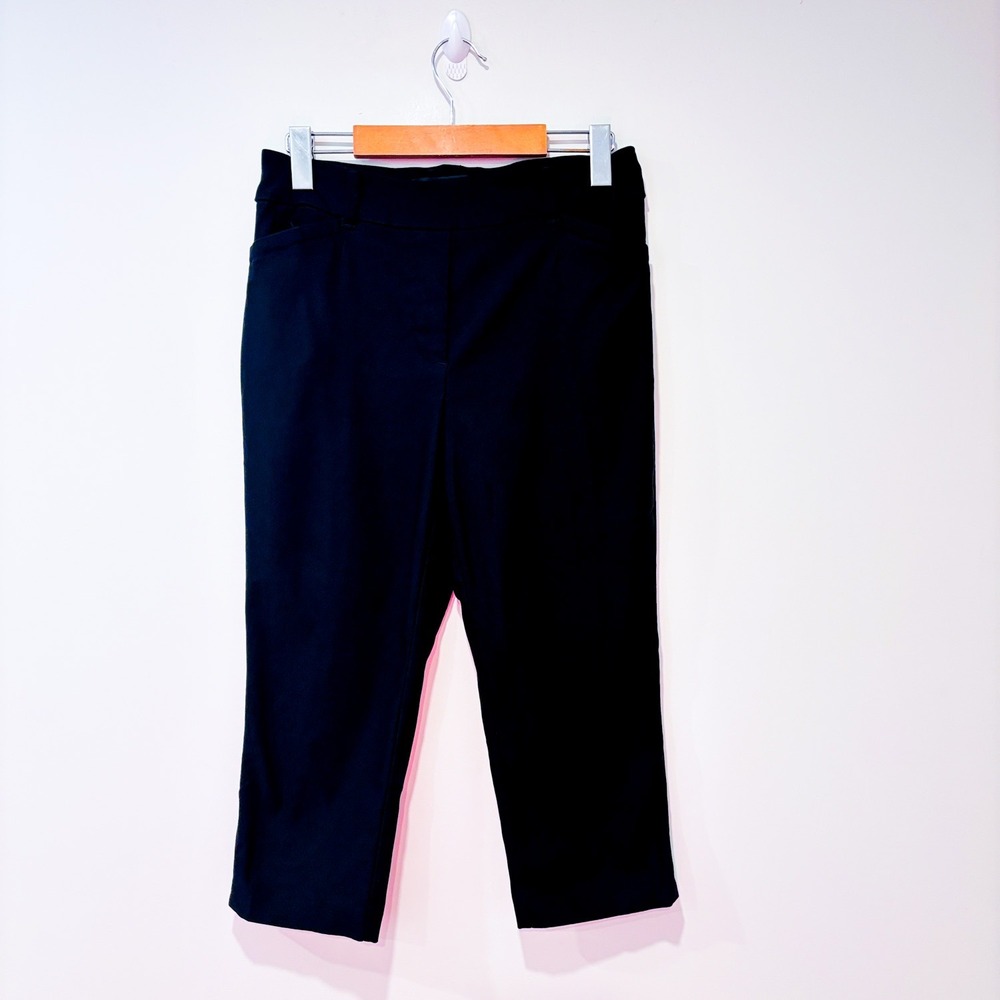 REITMANS Black Capri Pants Stretch Pull‎ On Workwear Size 6P
